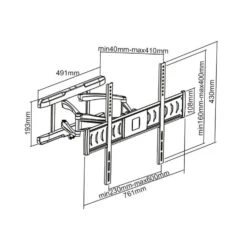 LDA03-466 Schwenkarm-Halterung 2 Arme HDMI-Kabel -Haushaltsgeräte Store 10005408 yy 0007 titel schema schwenkarm wandhalter auna lcd lda003