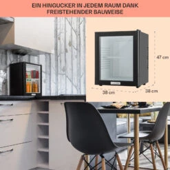 MKS-12 Minibar 24 Liter Klasse E Schwarz Glas 0dB -Haushaltsgeräte Store 10005439 DE 0006 usp