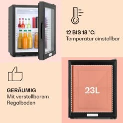 MKS-12 Minibar 24 Liter Klasse E Schwarz Glas 0dB -Haushaltsgeräte Store 10005439 de 0004 usp