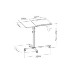 S-2 Beamertisch 2 Flächen Höhenverstellbar Neigbar Rollen -Haushaltsgeräte Store 10005973 yy 0005 titel skizze