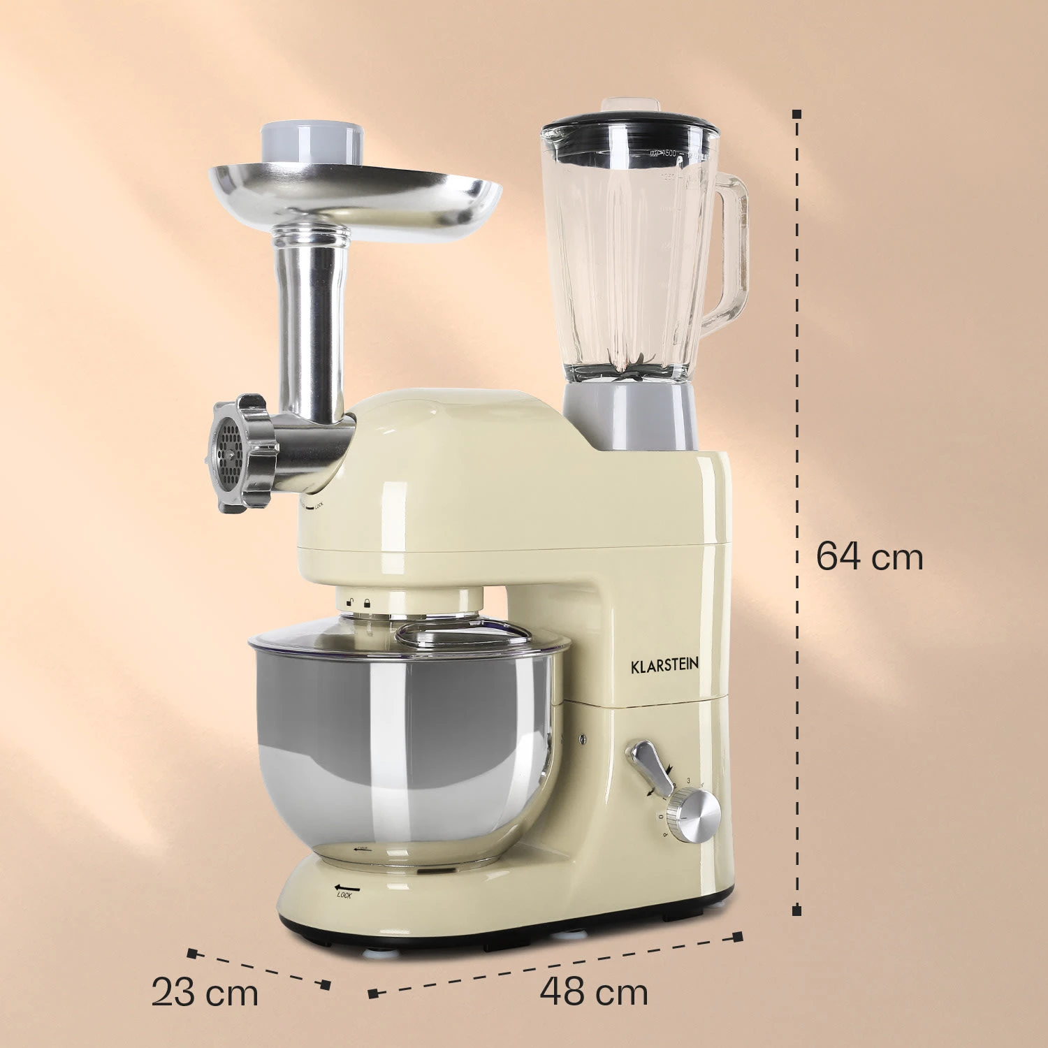 Lucia Küchenmaschine 3-in-1 2000 W / 2,7 PS 5 Ltr Edelstahl BPA-frei 10 Lucia Küchenmaschine 3-in-1 2000 W / 2,7 PS 5 Ltr Edelstahl BPA-frei – Bild 8