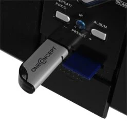 V-12-BT Bluetooth-Stereoanlage USB SD CD MP3 AUX UKW Schwarz -Haushaltsgeräte Store 10009514 yy 0006 titel usb sd oneconcept v12bt stereoanlage neu