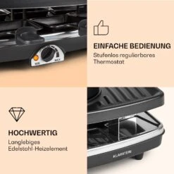 Entrecote 2-in-1 Raclettegrill & Fondue Naturstein 1100W 8 Personen -Haushaltsgeräte Store 10022268 de 0004 logo
