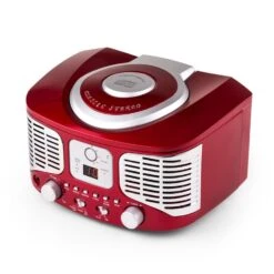 RCD320 Retro-CD-Player UKW AUX Rot -Haushaltsgeräte Store 10027419 yy 0006 titel Auna RCD320 CD Player