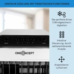 Carribean Blue 3-in-1 Luftkühler 402 M3/h 70 W 4 Ltr Oszillation Mobil -Haushaltsgeräte Store 10028181 de 0004 usp