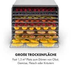 Fruit Jerky Steel 10 Dörrautomat 10 Etagen 1000 W Fläche: 1,5 M² Timer -Haushaltsgeräte Store 10028437 de 0006 logo