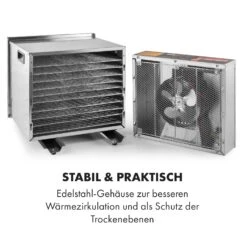 Fruit Jerky Steel 10 Dörrautomat 10 Etagen 1000 W Fläche: 1,5 M² Timer -Haushaltsgeräte Store 10028437 de 0007 logo