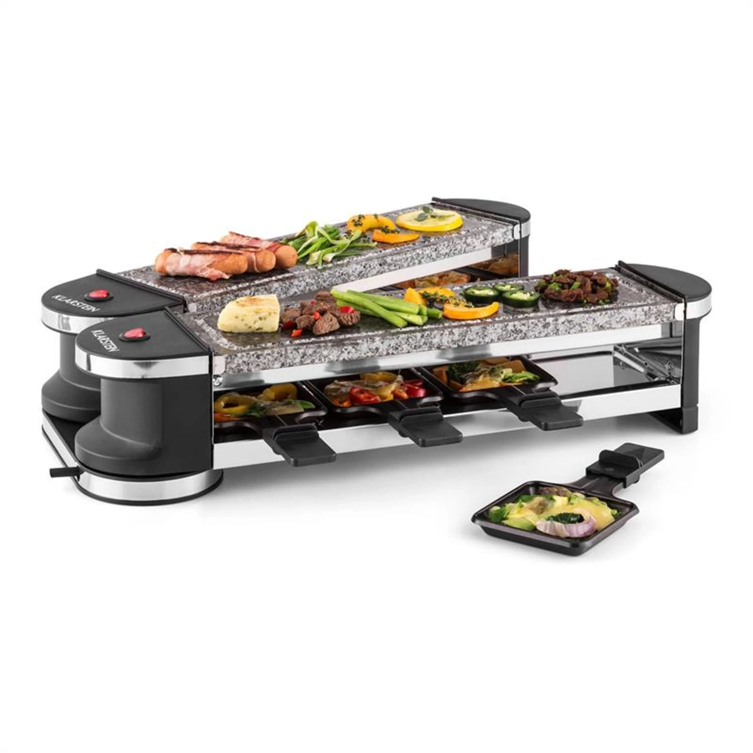Tenderloin 100 Raclette-Grill 1200 W (2x600W) 8 Personen 2x Naturstein 3 Tenderloin 100 Raclette-Grill 1200 W (2x600W) 8 Personen 2x Naturstein