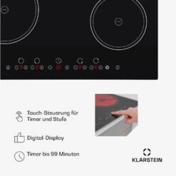 Virtuosa Keramikkochfeld Einbauherd 6500W 59x52cm 4 Zonen Glaskeramik 15 Virtuosa Keramikkochfeld Einbauherd 6500W 59x52cm 4 Zonen Glaskeramik -Haushaltsgeräte Store 10029239 de 0005 usp