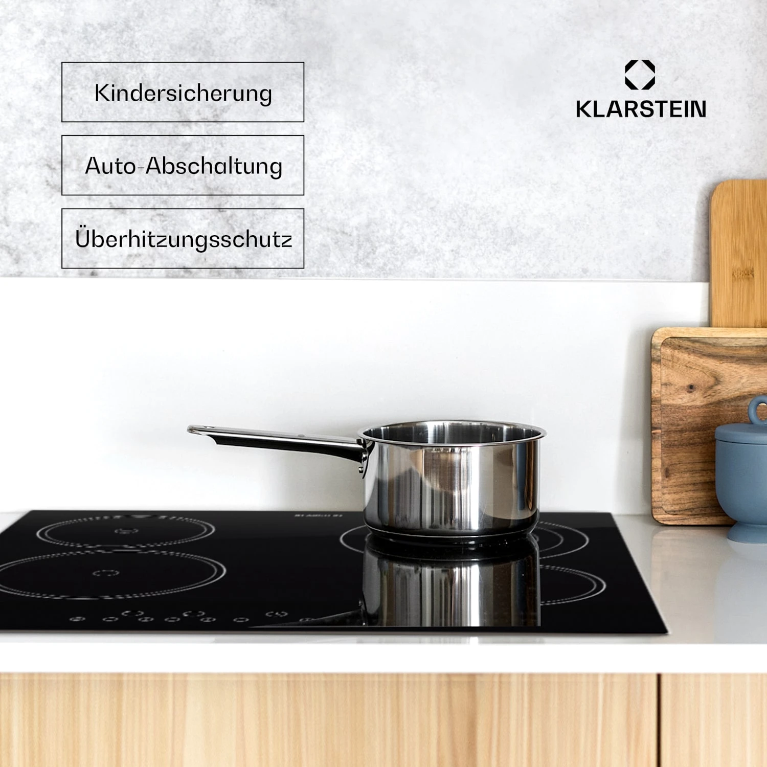 Virtuosa Keramikkochfeld Einbauherd 6500W 59x52cm 4 Zonen Glaskeramik 8 Virtuosa Keramikkochfeld Einbauherd 6500W 59x52cm 4 Zonen Glaskeramik – Bild 6