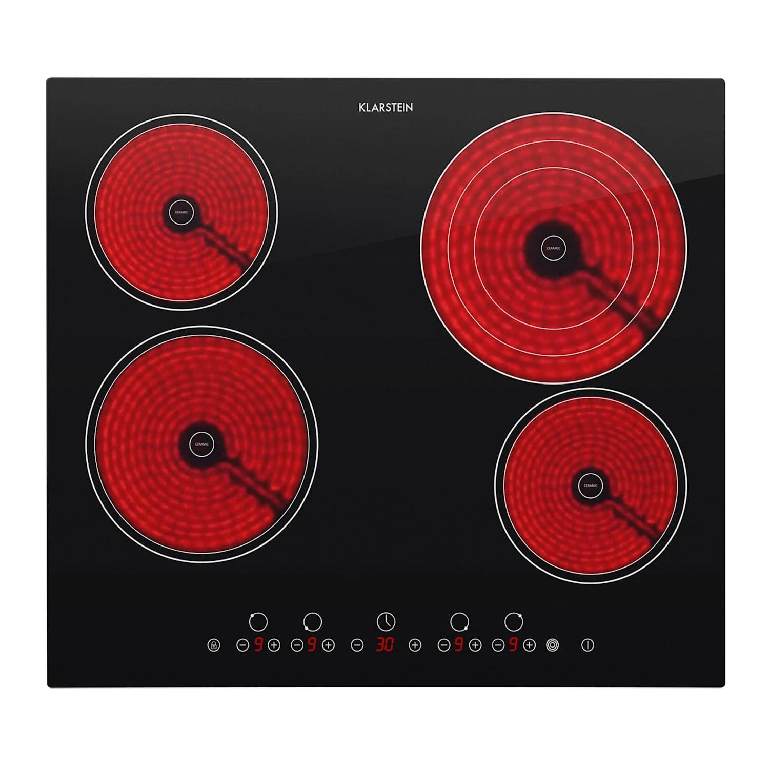 Virtuosa Keramikkochfeld Einbauherd 6500W 59x52cm 4 Zonen Glaskeramik 3 Virtuosa Keramikkochfeld Einbauherd 6500W 59x52cm 4 Zonen Glaskeramik