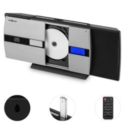V-15-BT Stereoanlage BT CD USB MP3 UKW AUX Wecker Wand Fernbedienung -Haushaltsgeräte Store 10029363 yy 0003 detail oneConcept V15 BT Stereoanlage schwarz reedit v2
