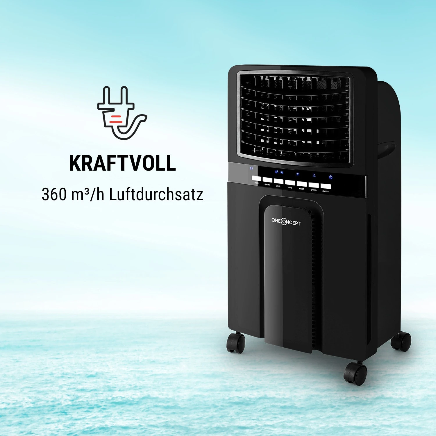 Baltic Black 3-in-1 Luftkühler 360 M³/h 65 W 6 Ltr Fernbedienung Mobil 5 Baltic Black 3-in-1 Luftkühler 360 M³/h 65 W 6 Ltr Fernbedienung Mobil – Bild 3