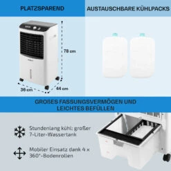MCH-2 V2 3-in-1 Luftkühler 360 M³/h 65 Watt 7 Ltr Fernbedienung Mobil -Haushaltsgeräte Store 10029741 de 0006 usp