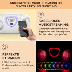 Roadie CD Boombox UKW-Radio Lichtshow CD-Player Bluetooth 5.0 -Haushaltsgeräte Store 10029813 de 0004 usp