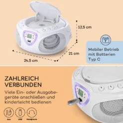 Roadie CD Boombox UKW-Radio Lichtshow CD-Player Bluetooth 5.0 -Haushaltsgeräte Store 10029813 de 0006 usp