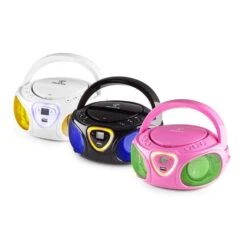 Roadie CD Boombox UKW-Radio Lichtshow CD-Player Bluetooth 5.0 -Haushaltsgeräte Store 10029813 yy 0011 variant auna Roadie Boombox CD AM FM Radio USB BT weiss reedit v3