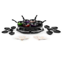 Woklette Tischgrill Raclette Wokset 1200 W 8 Personen Antihaft -Haushaltsgeräte Store 10030539 yy 0004 detail oneConcept Woklette Tischgrill Raclette Wok 1200W