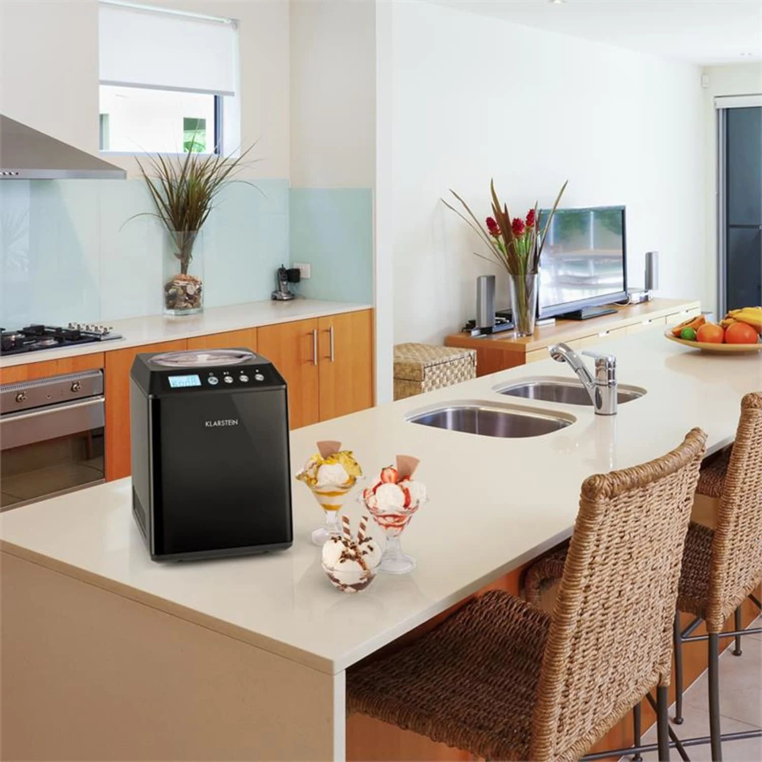 Vanilly Sky Family Eiscremebereiter Frozen Yoghurt 250W 2,5l Schwarz 4 Vanilly Sky Family Eiscremebereiter Frozen Yoghurt 250W 2,5l Schwarz – Bild 2