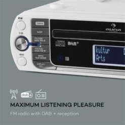 KR-400 CD Küchenradio, DAB+/PLL FM, CD/Mp3-Player Weiss -Haushaltsgeräte Store 10031894 yy 0004 logo auna KR 400 CD Kuechenradio DAB CD Mp3 weiss