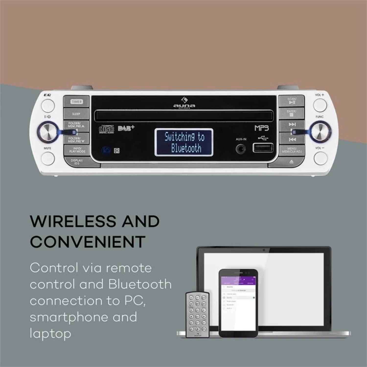 KR-400 CD Küchenradio, DAB+/PLL FM, CD/Mp3-Player Weiss – Bild 7