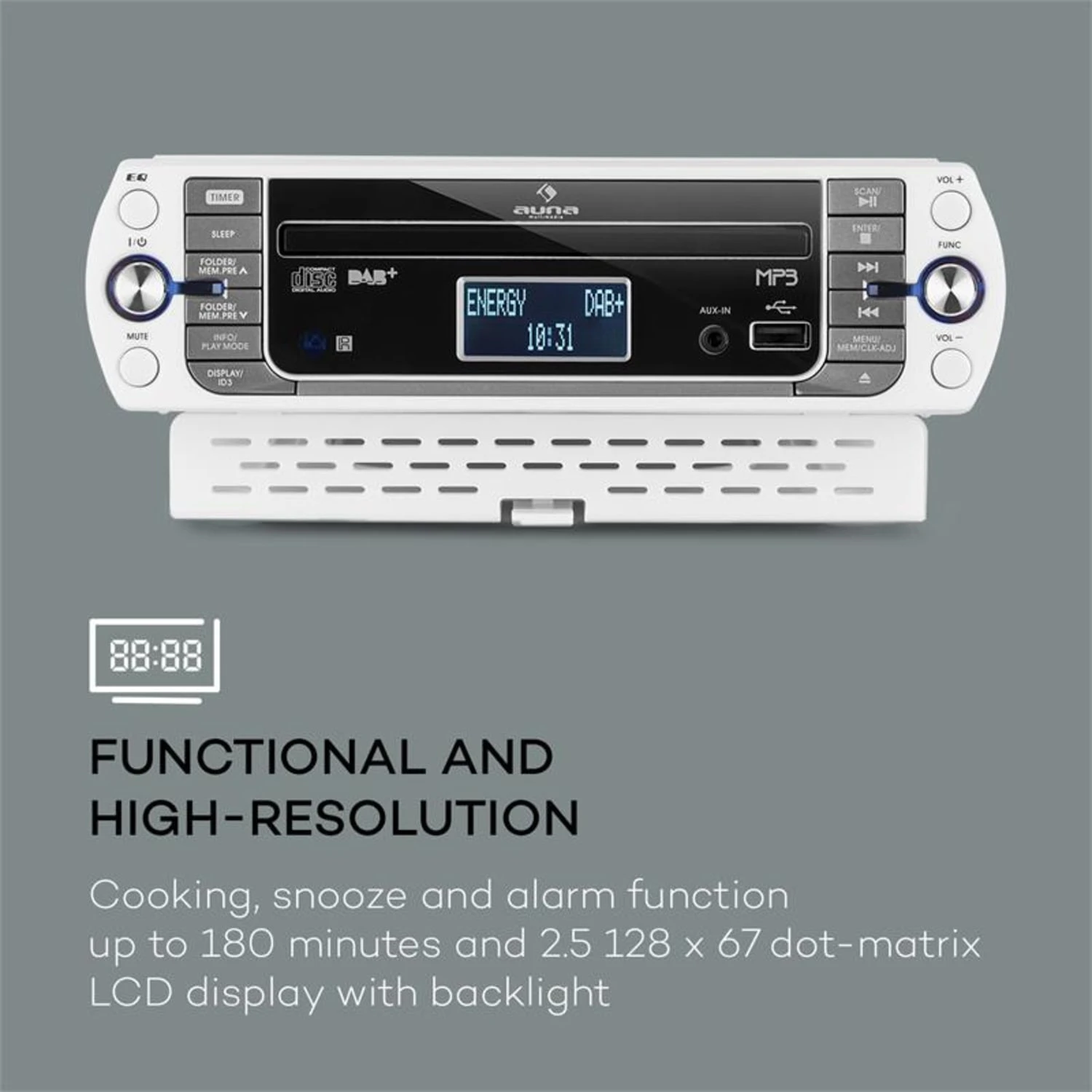 KR-400 CD Küchenradio, DAB+/PLL FM, CD/Mp3-Player Weiss – Bild 8