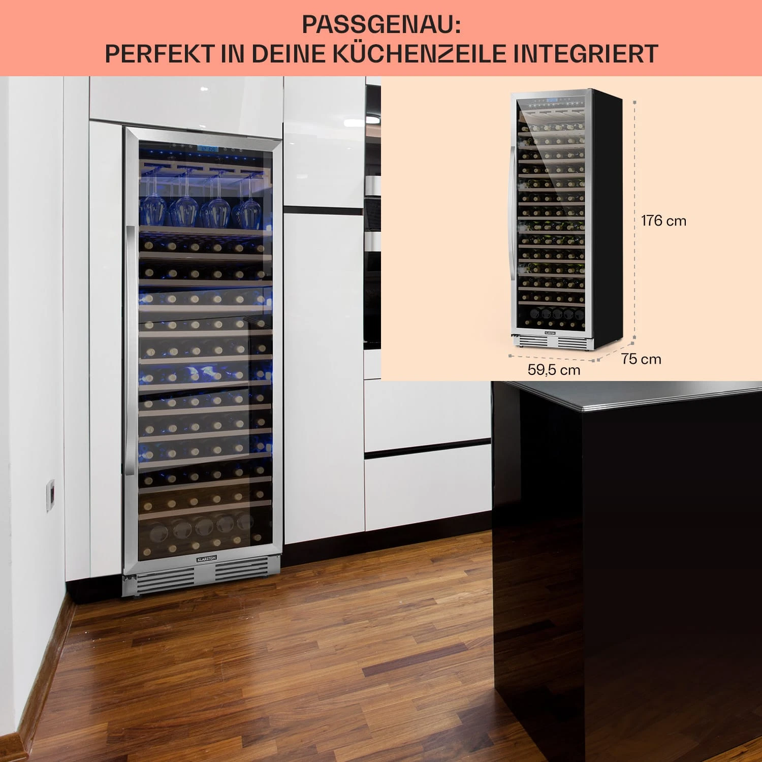 Vinovilla Grande 165 Built-in Uno Weinkühlschrank 425l 165Fl. Glastür 8 Vinovilla Grande 165 Built-in Uno Weinkühlschrank 425l 165Fl. Glastür – Bild 6