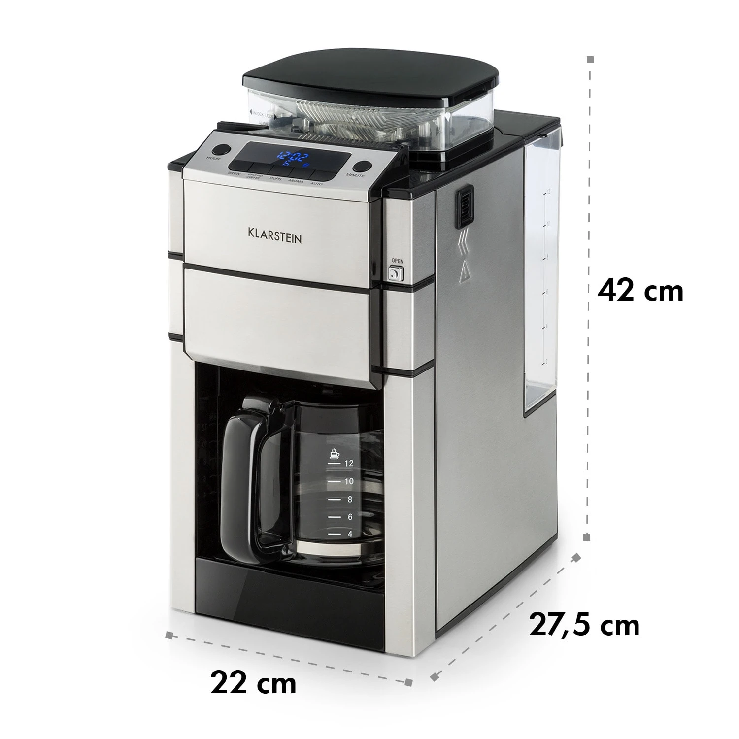 Aromatica X Kaffeemaschine Mahlwerk Glaskanne Aroma+ Edelstahl 12 Aromatica X Kaffeemaschine Mahlwerk Glaskanne Aroma+ Edelstahl – Bild 10