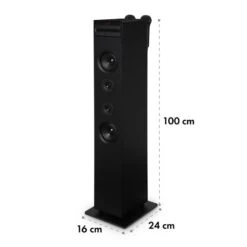 Karaboom CD Karaoke-Anlage Bluetooth MP3 USB-Charger Mikrofon FB Schwarz -Haushaltsgeräte Store 10032105 yy 0010 logo auna Karaboom CD Karaoke Turm schwarz