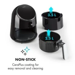 AirVital Heißluftfritteuse 1300W 2,5l CeraPlus-Antihaft Touch Schwarz -Haushaltsgeräte Store 10032332 yy 0006 logo Klarstein AirVital Heissluftfritteuse 1300W schwarz