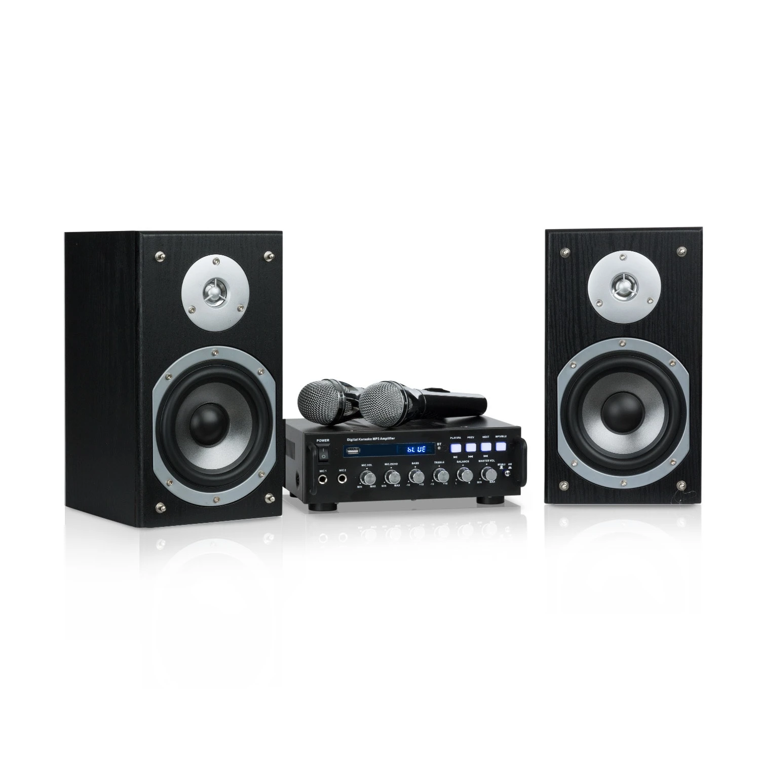 Karaoke Star 3 Karaoke-Set 2x75 Wmax. BT USB-Port Line-In 2 X Mikro 3 Karaoke Star 3 Karaoke-Set 2x75 Wmax. BT USB-Port Line-In 2 X Mikro