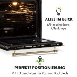 Victoria Einbaubackofen Retro-Design 9 Funktionen 50-250°C Elfenbein -Haushaltsgeräte Store 10032485 de 0007 logo