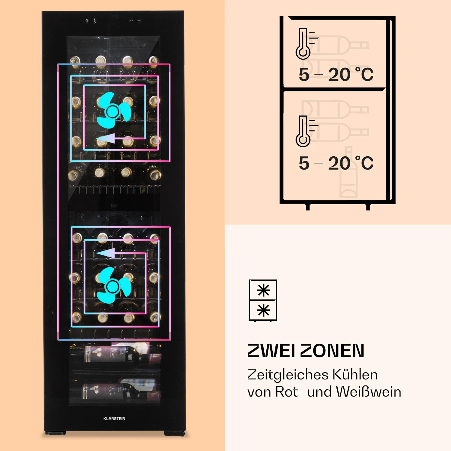 Shiraz 39 Duo Weinkühlschrank 2 Zonen 105l 39 Flaschen 6 Shiraz 39 Duo Weinkühlschrank 2 Zonen 105l 39 Flaschen – Bild 4