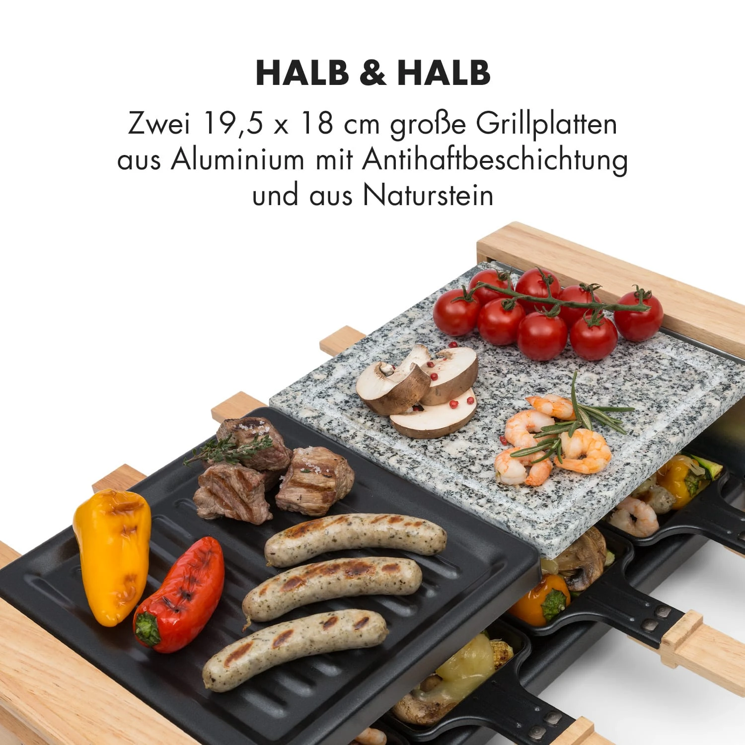 Chateaubriand Nuovo Raclette 1200W Aluminium / Stein 8 Personen Holz 5 Chateaubriand Nuovo Raclette 1200W Aluminium / Stein 8 Personen Holz – Bild 3