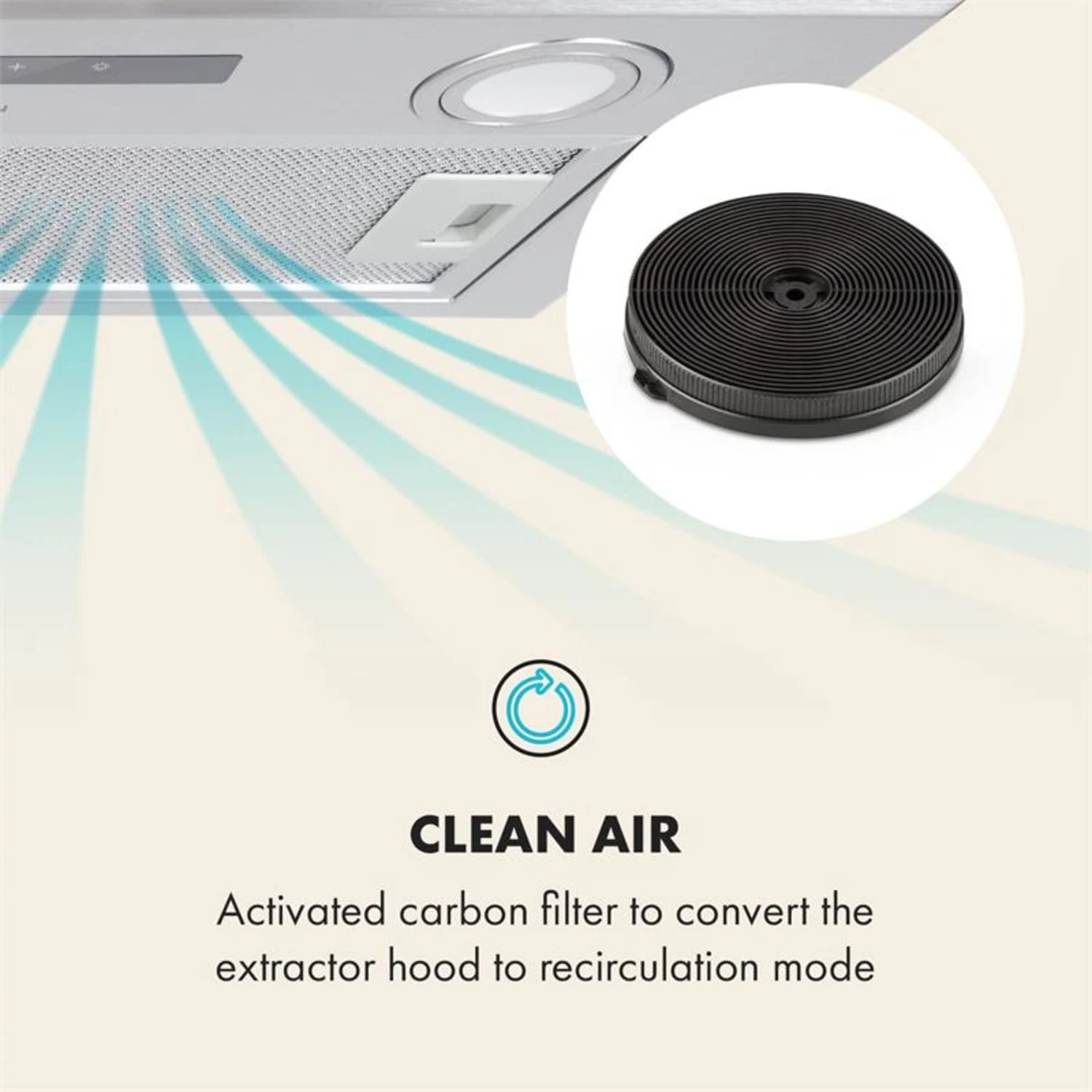 Aktivkohlefilter Für Dunstabzugshauben 2 Filter Umluftbetrieb Ø18,5 Cm – Bild 2