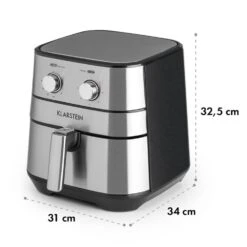 AeroVital Heißluftfritteuse 1700W 5,4 Liter Timer Edelstahl Silber -Haushaltsgeräte Store 10032848 yy 0010 logo Klarstein AeroVital Heissluftfritteuse silber reedit