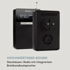 DigiPlug DAB Steckdosen-Radio, DAB+, UKW/PLL, BT, LCD-Display, Schwarz -Haushaltsgeräte Store 10032858 de 0007 logo