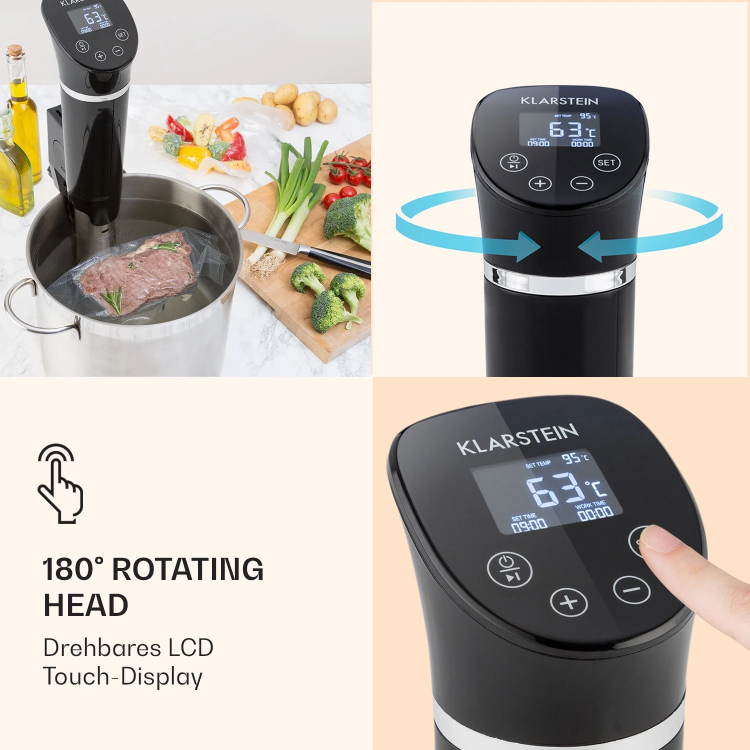 Quickstick Flex 1300W 3D Circulating 0-95 °C IPX7 Timer Schwarz 6 Quickstick Flex 1300W 3D Circulating 0-95 °C IPX7 Timer Schwarz – Bild 4