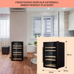 Barossa 40 Duo Weinkühlschrank 2 Zonen 41 Flaschen Glastür Touch LED -Haushaltsgeräte Store 10032924 de 0006 usp