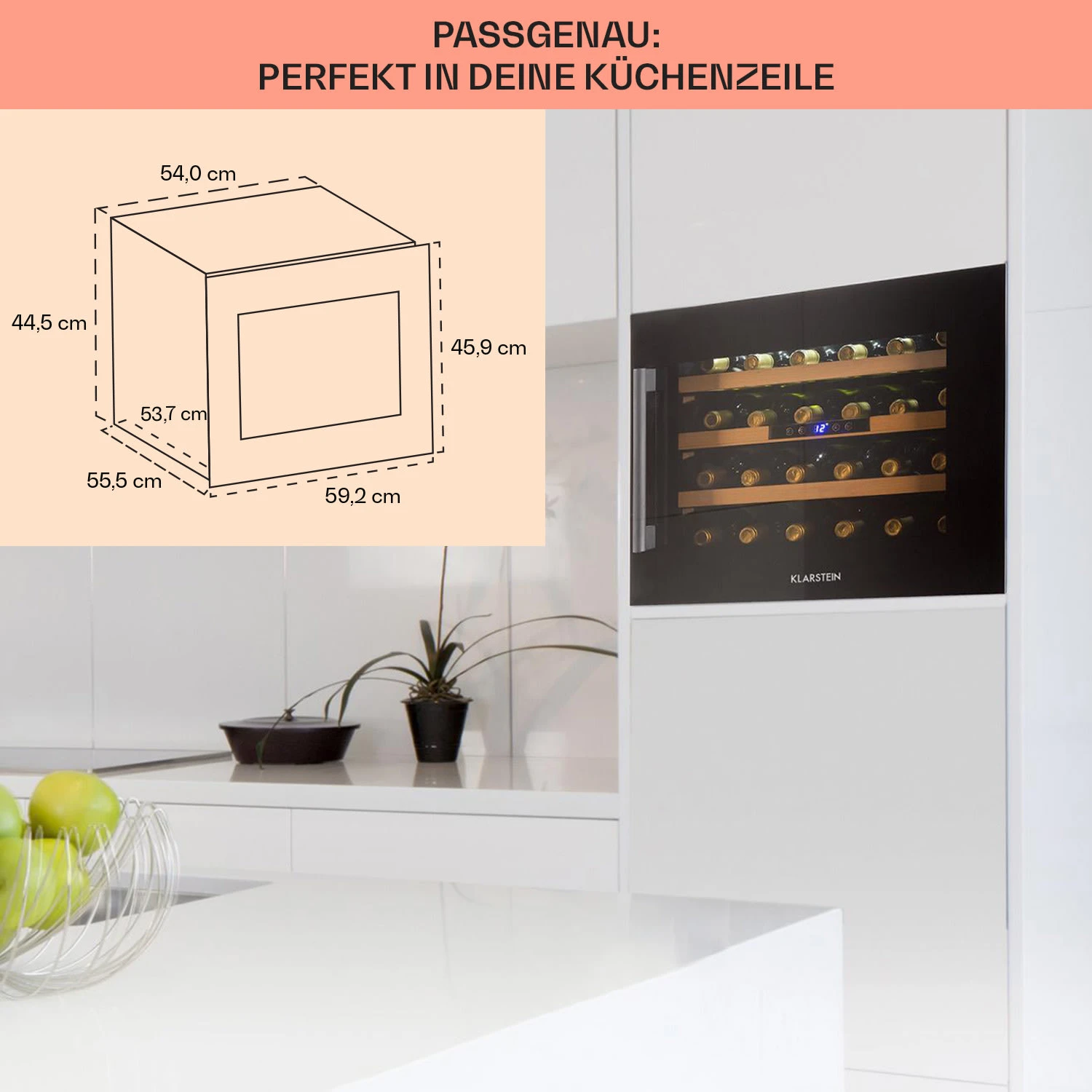 Vinsider 24 Built-In Uno Onyx Einbau-Weinkühlschrank 24 Flaschen 57 L 7 Vinsider 24 Built-In Uno Onyx Einbau-Weinkühlschrank 24 Flaschen 57 L – Bild 5