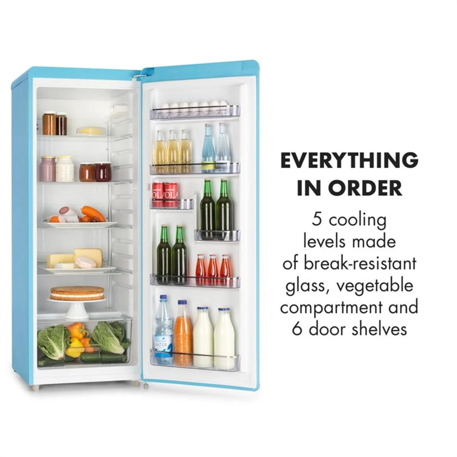 Irene XL Vollraumkühlschrank 240 Liter Retro-Design 7 Irene XL Vollraumkühlschrank 240 Liter Retro-Design – Bild 5