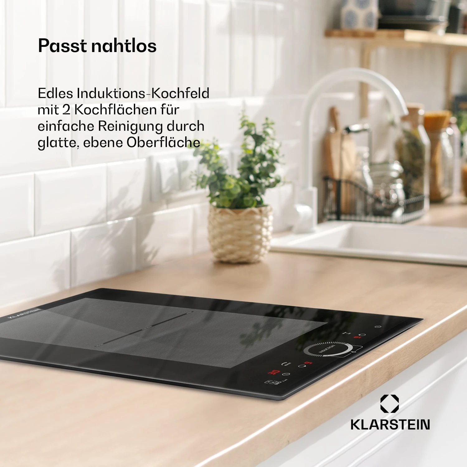 Delicatessa Slim Domino Induktionskochfeld 3500W Timer Schwarz 4 Delicatessa Slim Domino Induktionskochfeld 3500W Timer Schwarz – Bild 2