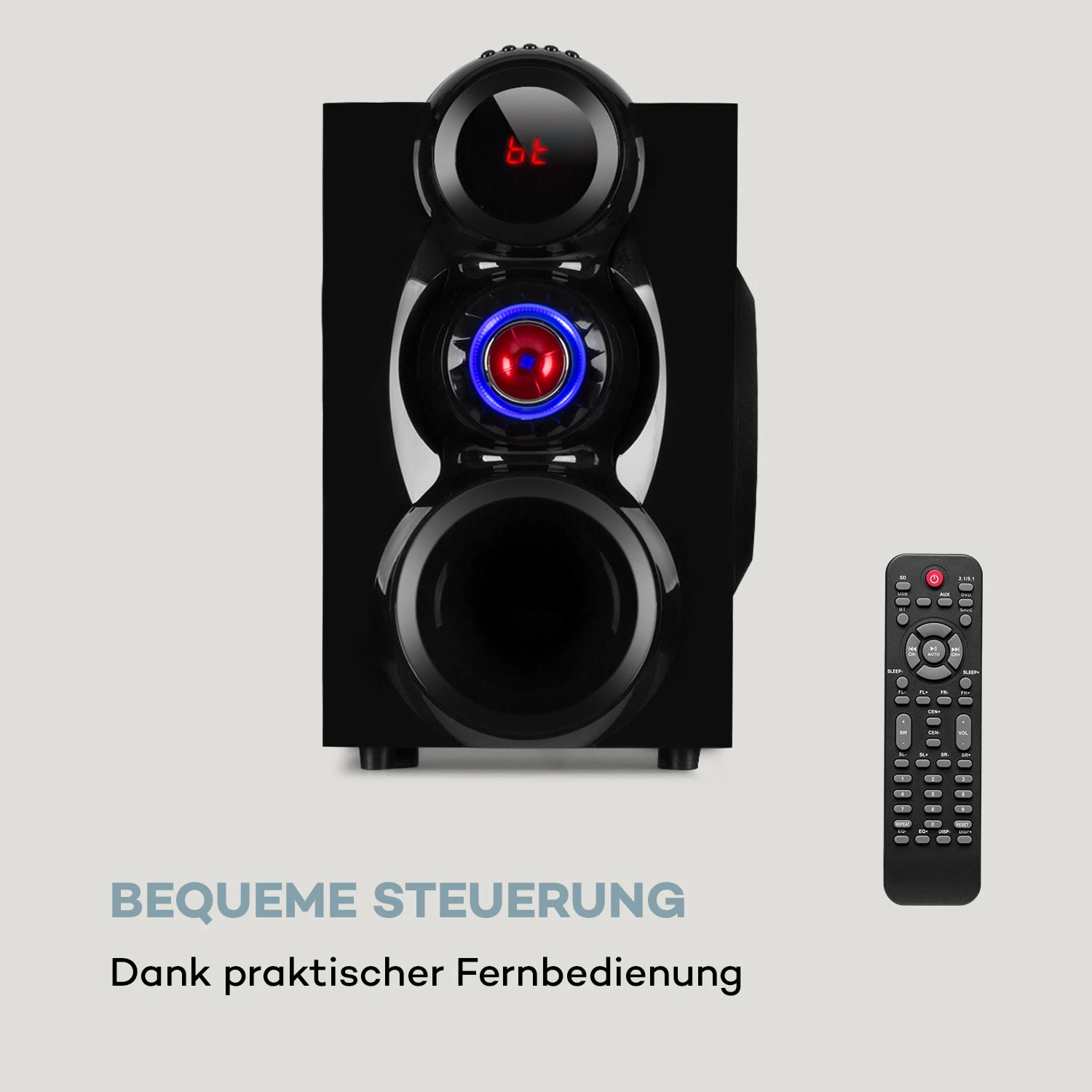 X-Gaming 5.1 Surround-Audiosystem 380Wmax. OneSide Subwoofer BT USB SD 7 X-Gaming 5.1 Surround-Audiosystem 380Wmax. OneSide Subwoofer BT USB SD – Bild 5