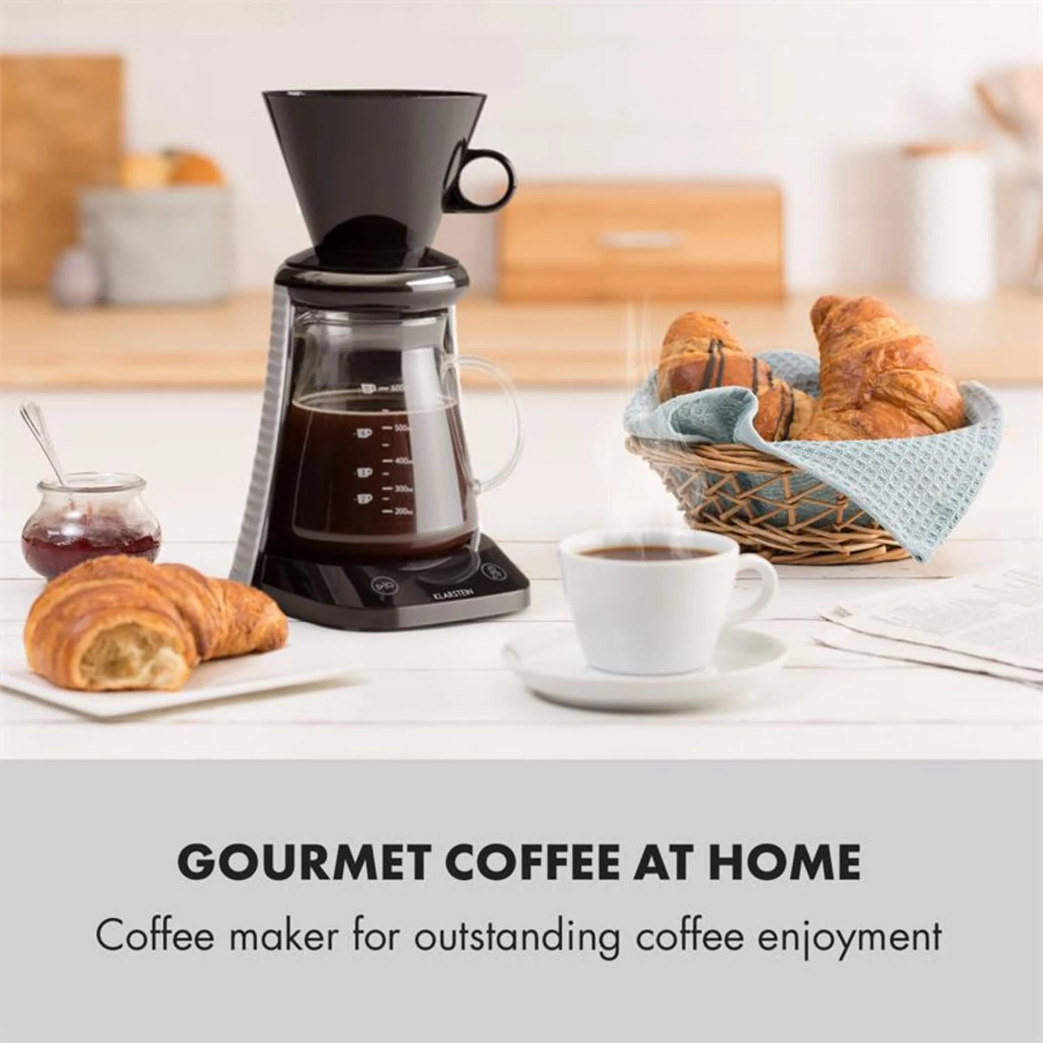 Craft Coffee Waage Timer Glaskanne Filteraufsatz 600ml Schwarz/weiß 4 Craft Coffee Waage Timer Glaskanne Filteraufsatz 600ml Schwarz/weiß – Bild 2