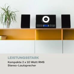 Wallie Microsystem CD-Player Bluetooth USB-Port Fernbedienung Schwarz 17 Wallie Microsystem CD-Player Bluetooth USB-Port Fernbedienung Schwarz -Haushaltsgeräte Store 10033227 de 0006 logo