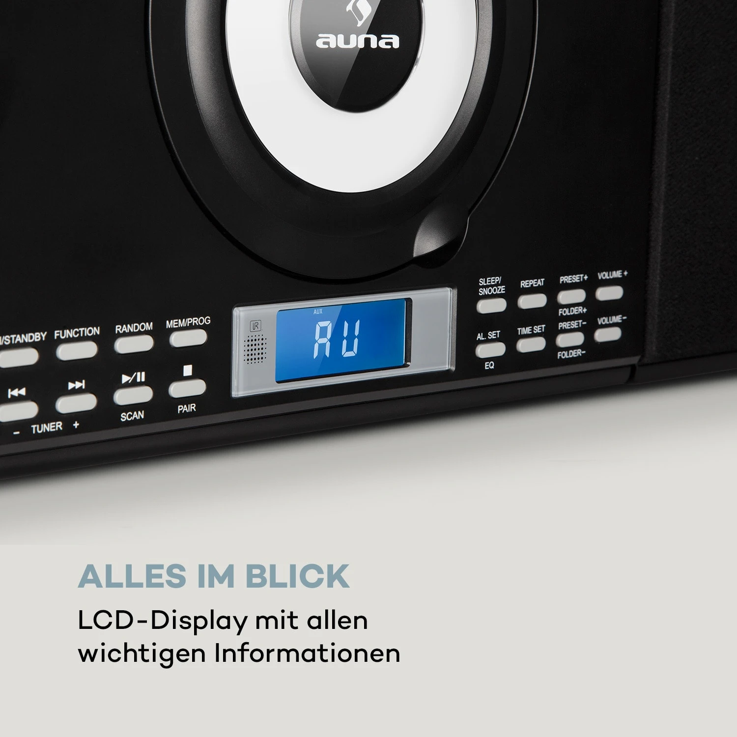 Wallie Microsystem CD-Player Bluetooth USB-Port Fernbedienung Schwarz 9 Wallie Microsystem CD-Player Bluetooth USB-Port Fernbedienung Schwarz – Bild 7