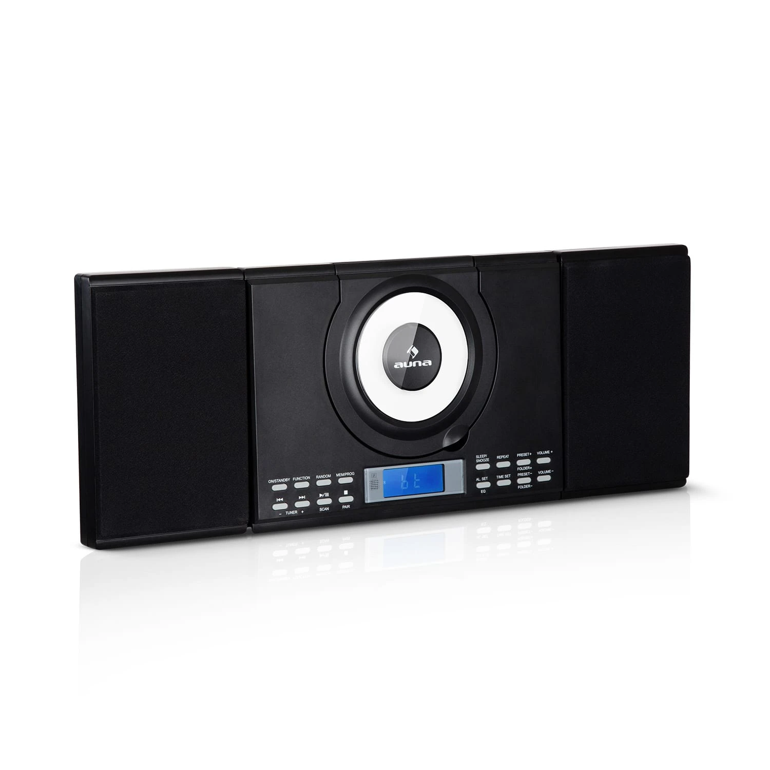 Wallie Microsystem CD-Player Bluetooth USB-Port Fernbedienung Schwarz 3 Wallie Microsystem CD-Player Bluetooth USB-Port Fernbedienung Schwarz