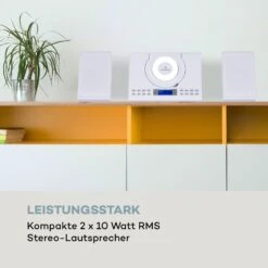 Wallie Microsystem CD-Player Bluetooth USB-Port Fernbedienung Weiß -Haushaltsgeräte Store 10033228 de 0006 logo