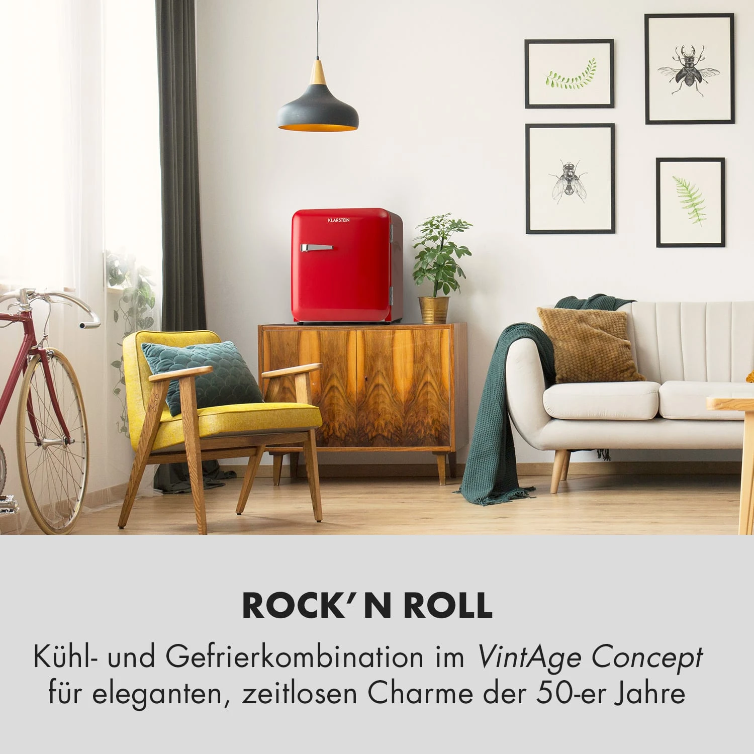 Audrey Mini Retro-Kühlschrank 48l 2 Ebenen 4 Audrey Mini Retro-Kühlschrank 48l 2 Ebenen – Bild 2