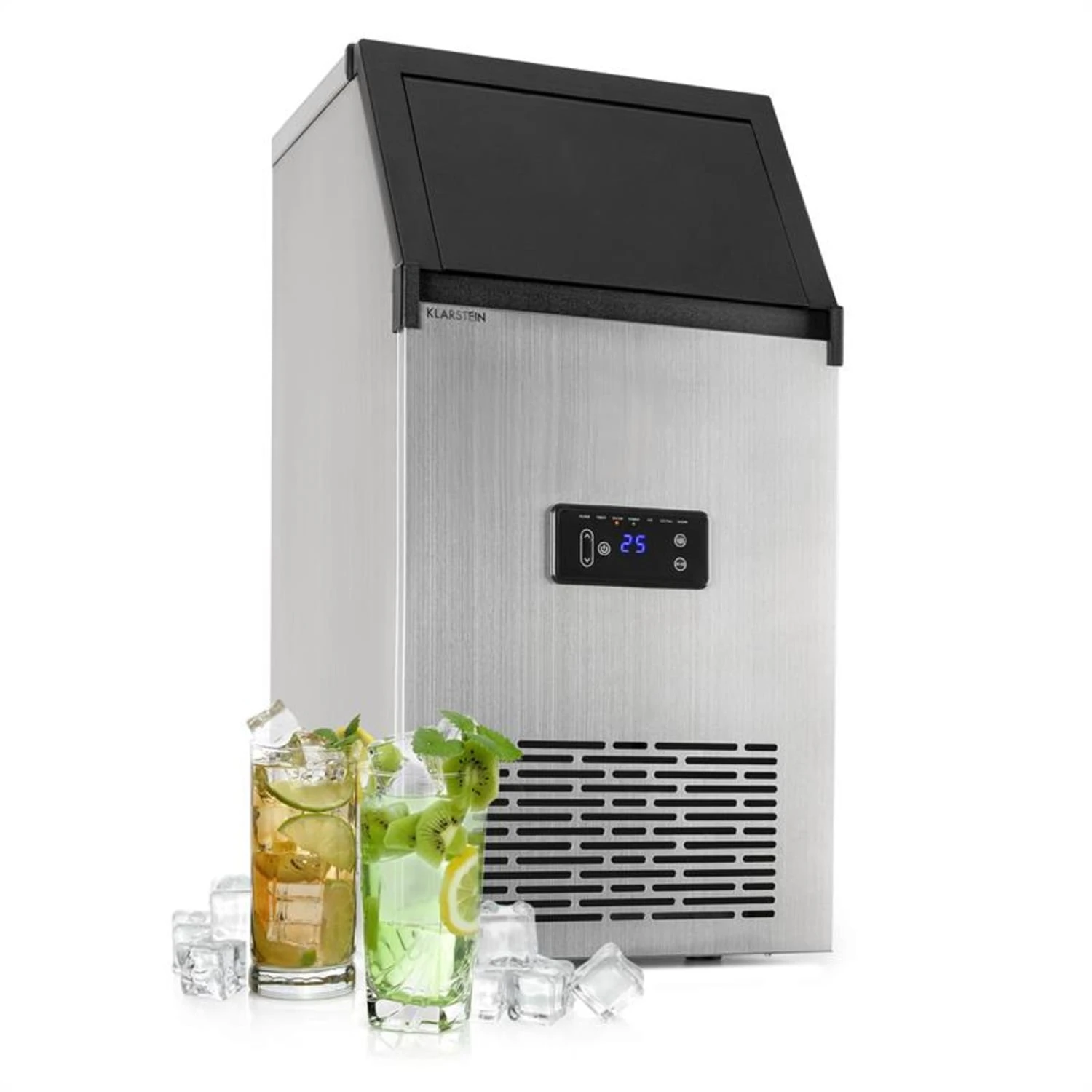 Glacial XL Profi-Eiswürfelmaschine 38kg/d 15l LED Edelstahl Schwarz 3 Glacial XL Profi-Eiswürfelmaschine 38kg/d 15l LED Edelstahl Schwarz